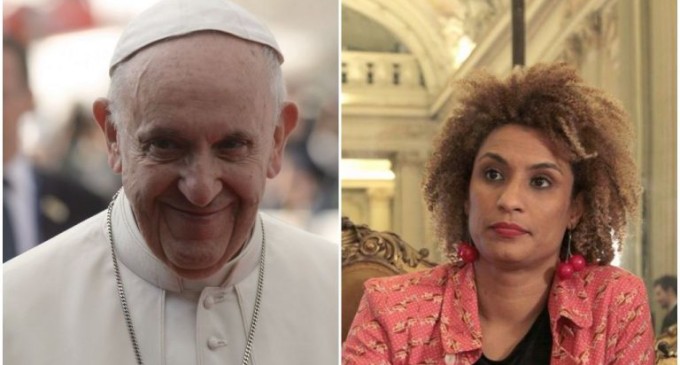 Mãe de Marielle Franco recebe telefonema do papa Francisco