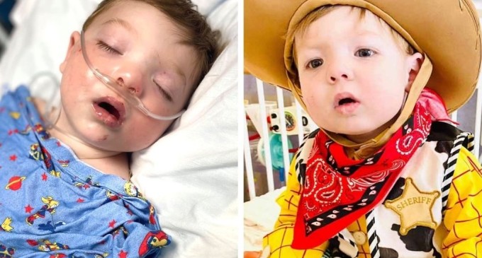 Menino de 2 anos que fez 5 cirurgias no coração recebe “coração heroico”
