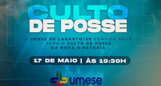 culto de posse da nova diretoria da UMESE de Lagarto-SE.